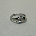 Surya - Sunburst Signet Ring - Stainless Steel Silver