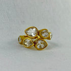 Paani - Teardrop Bezel Set Ring - 18k Gold PVD