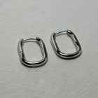 Aayat - Rectangle Hoop Earrings - Stainless Steel Silver