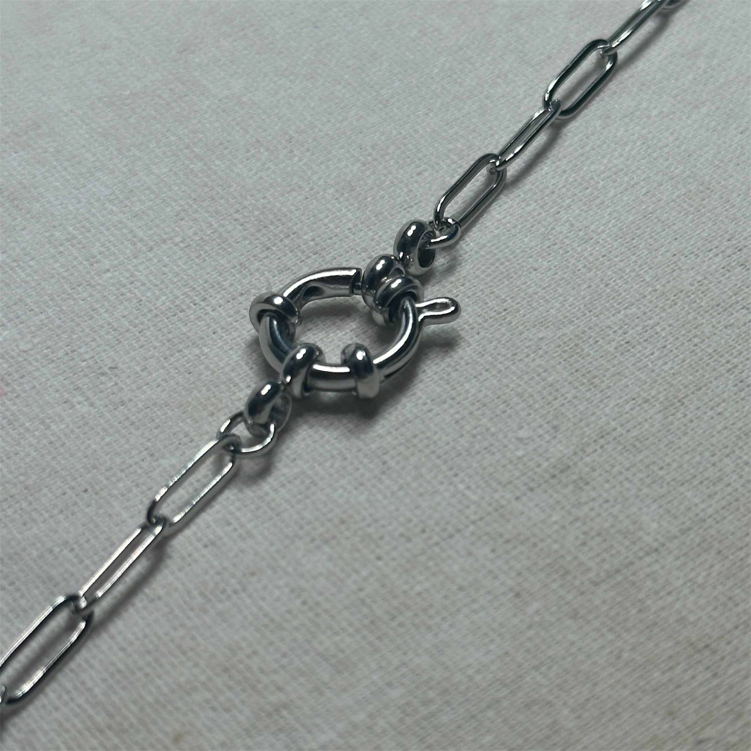 Milan - Paperclip Charm Bracelet - Stainless Steel Silver