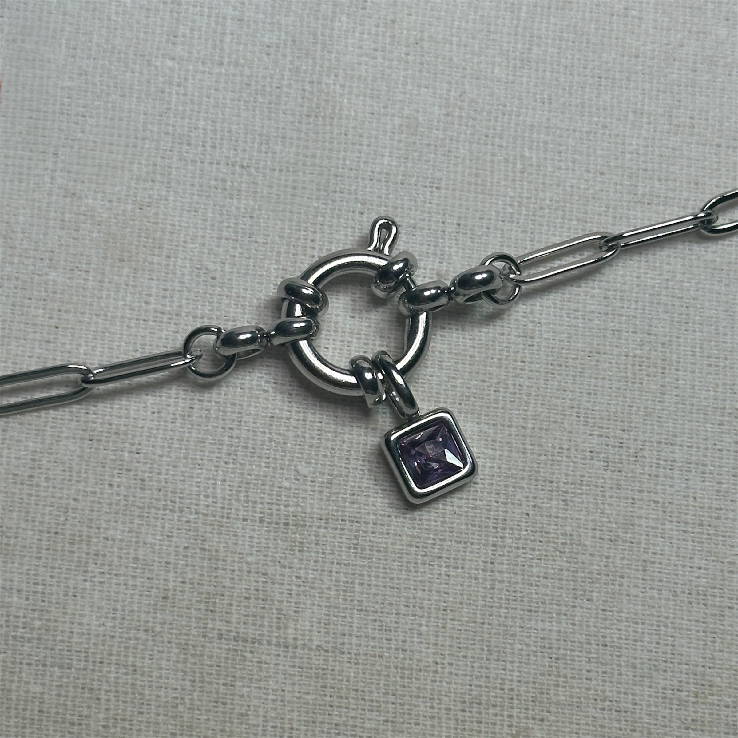 Milan - Paperclip Charm Bracelet - Stainless Steel Silver