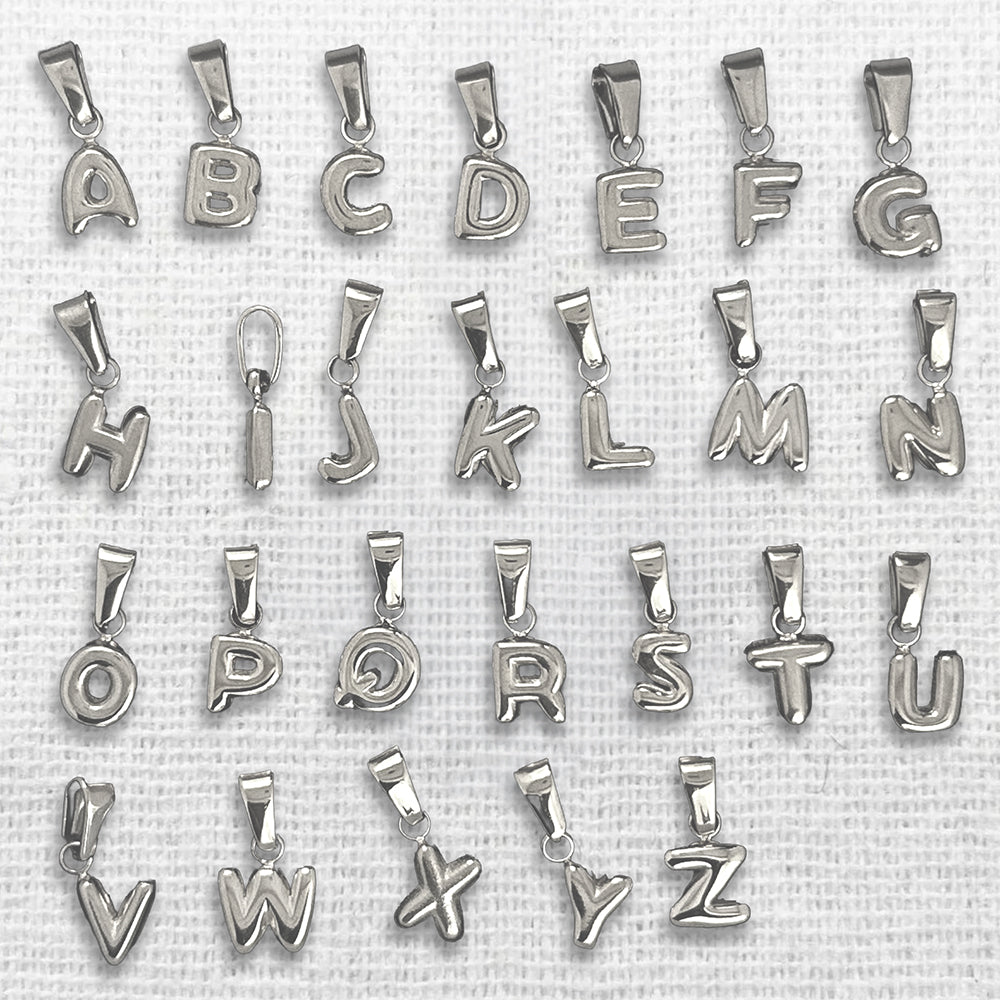 Naam - Dainty Initial Pendants - Stainless Steel Silver