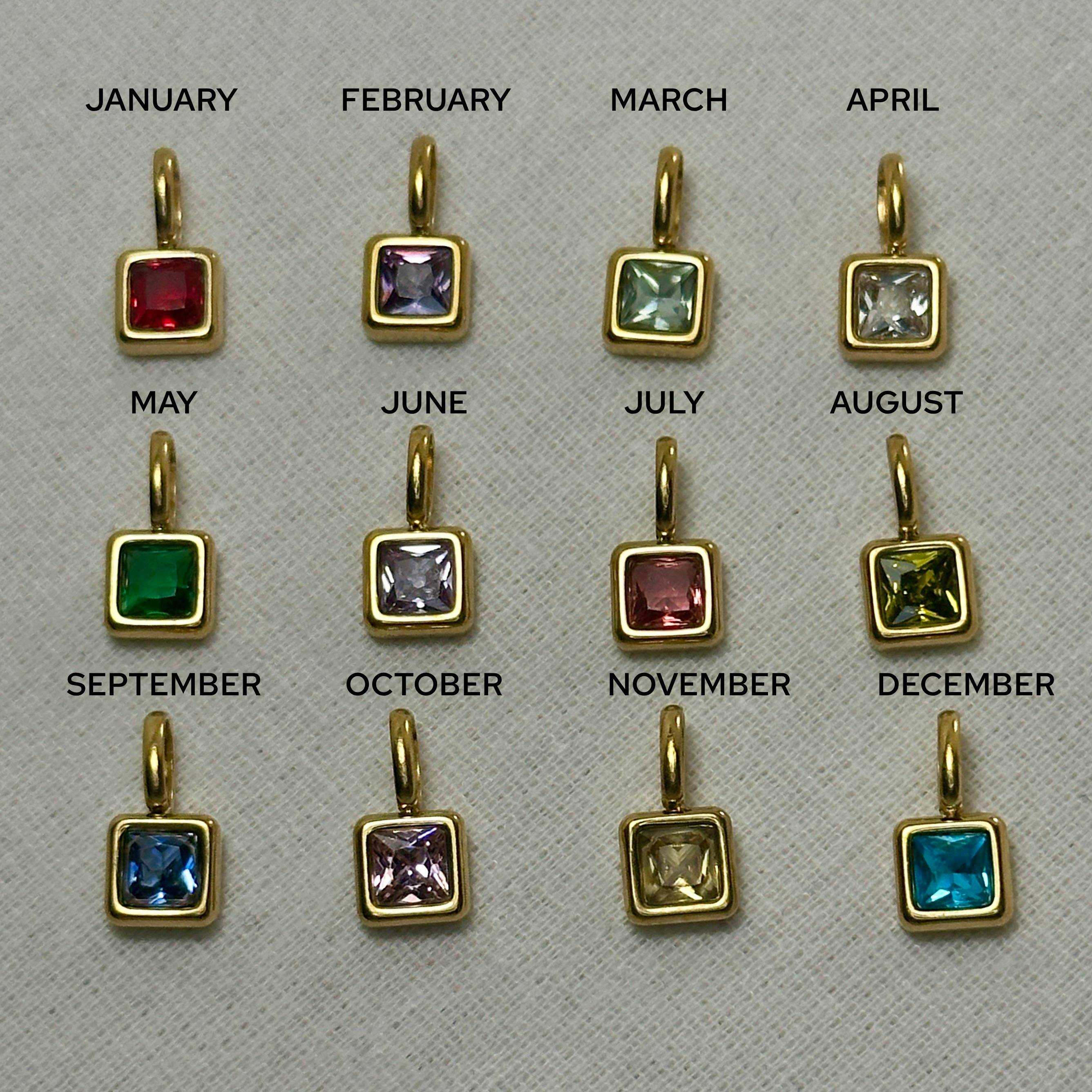 Birthstone Charm Pendants - 18k Gold PVD - LUMENAURA  LUMENAURA