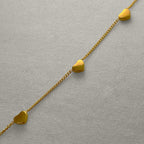 Jiya - Dainty Hearts Bracelet - 18k Gold PVD