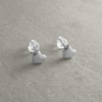Jiya - Dainty Hearts Earrings - Stainless Steel Silver