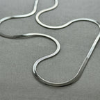 Dhara - Herringbone Necklace - Stainless Steel Silver -  - LUMENAURA