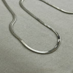 Dhara - Herringbone Necklace - Stainless Steel Silver -  - LUMENAURA