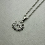 Nazar - Evil Eye Necklace - Stainless Steel Silver -  - LUMENAURA