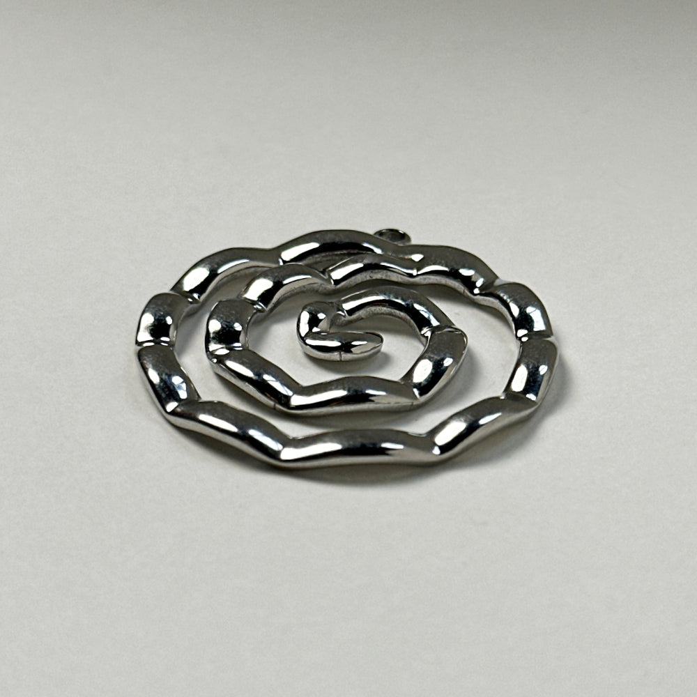 Samsara - Swirl Pendant - Stainless Steel Silver