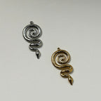 Saap - Spiral Snake Pendant - 18k Gold PVD