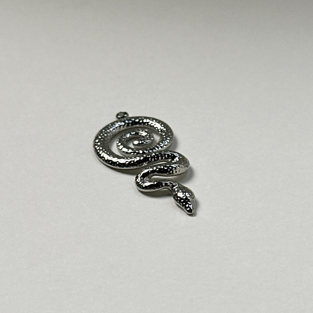 Saap - Spiral Snake Pendant - Stainless Steel Silver