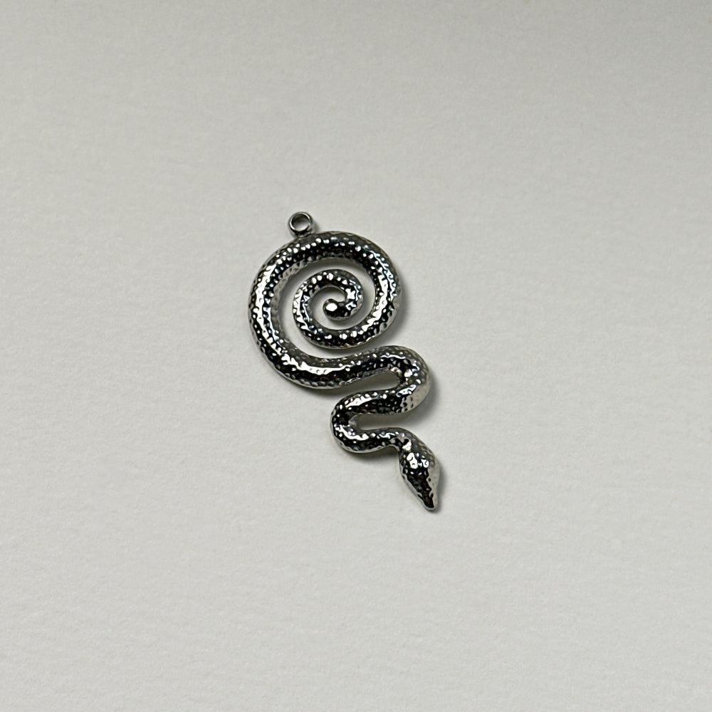 Saap - Spiral Snake Pendant - Stainless Steel Silver