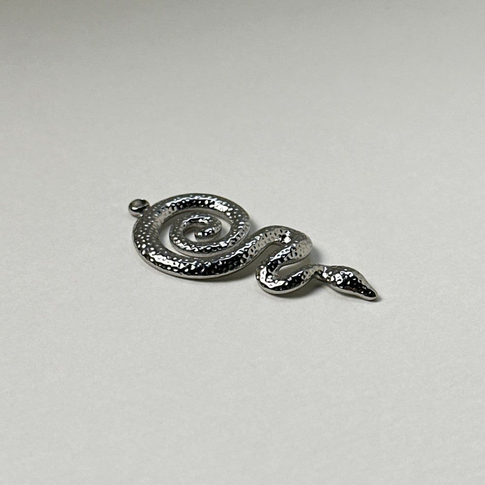 Saap - Spiral Snake Pendant - Stainless Steel Silver