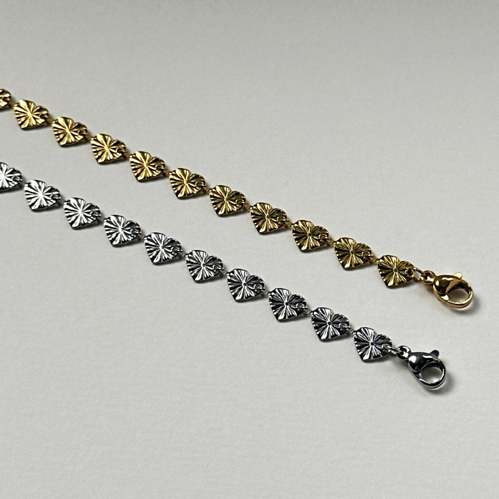 Payal - Starry Heart Anklet - Stainless Steel Silver
