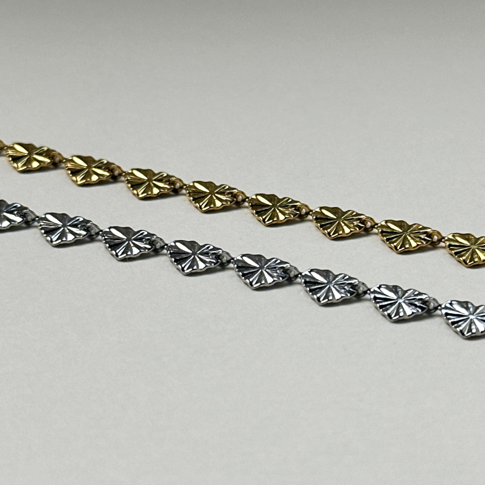 Payal - Starry Heart Anklet - Stainless Steel Silver