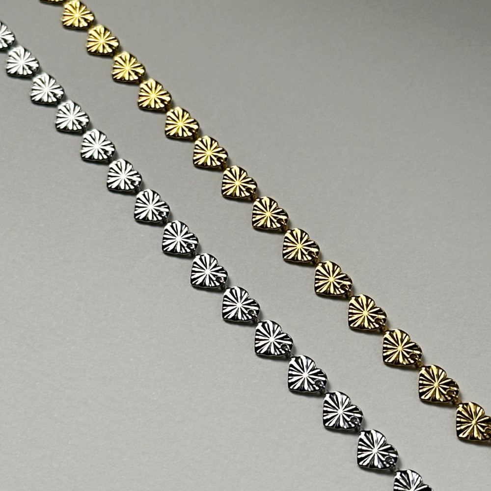 Payal - Starry Heart Anklet - Stainless Steel Silver