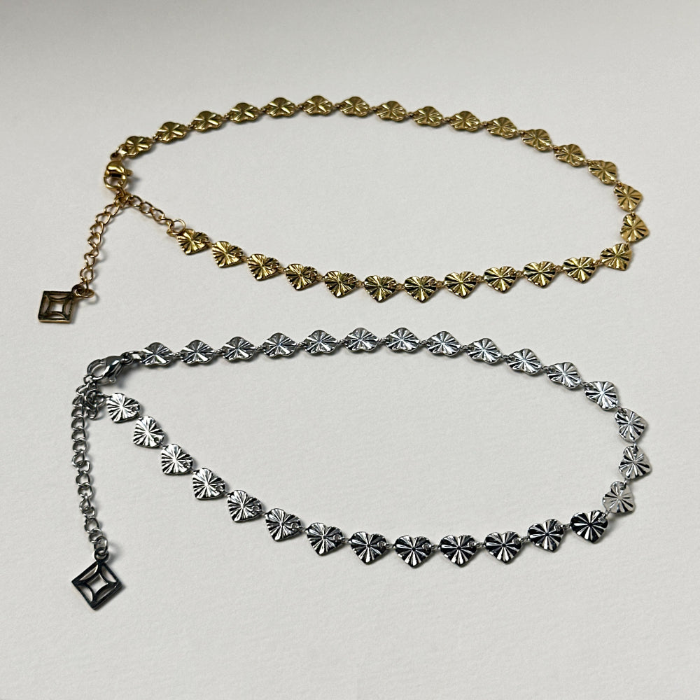 Payal - Starry Heart Anklet - Stainless Steel Silver