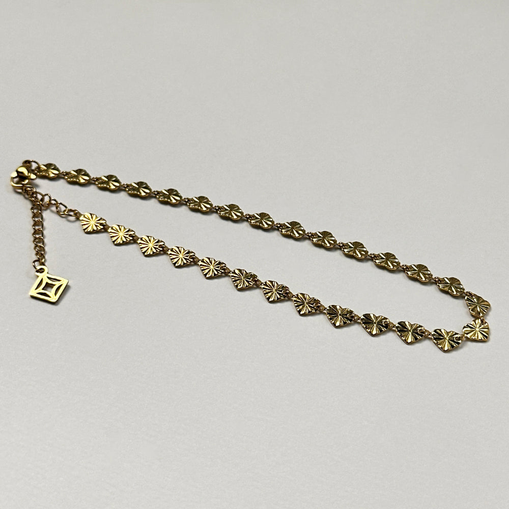 Payal - Starry Heart Anklet - 18k Gold PVD