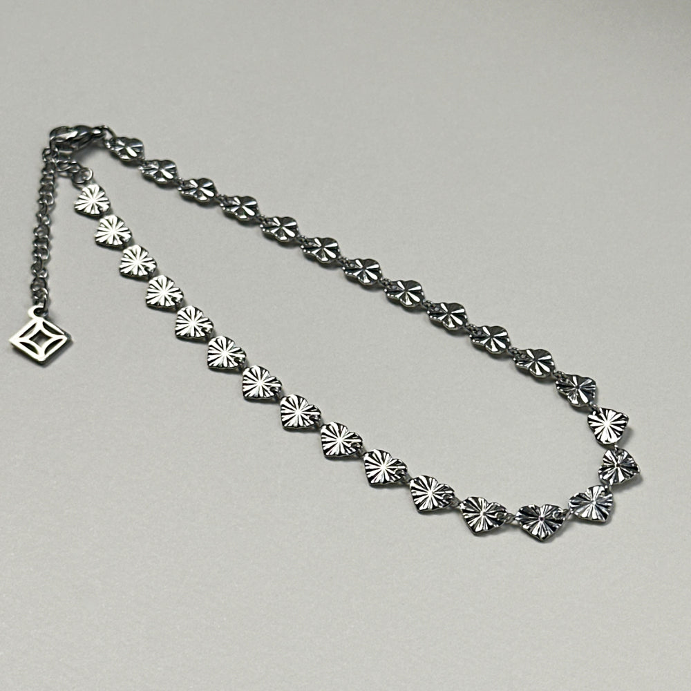 Payal - Starry Heart Anklet - Stainless Steel Silver