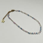 Payal - Blue Glass Crystal Anklet - 18k Gold PVD
