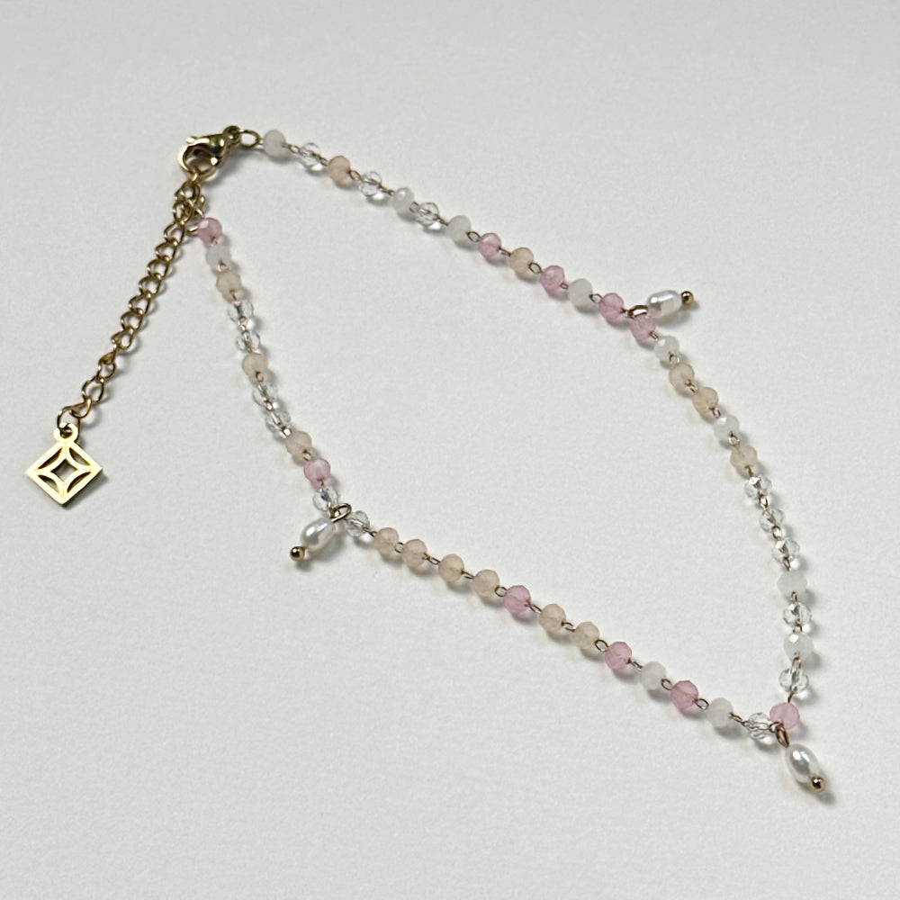 Payal - Glass Crystal Anklet - 18k Gold PVD