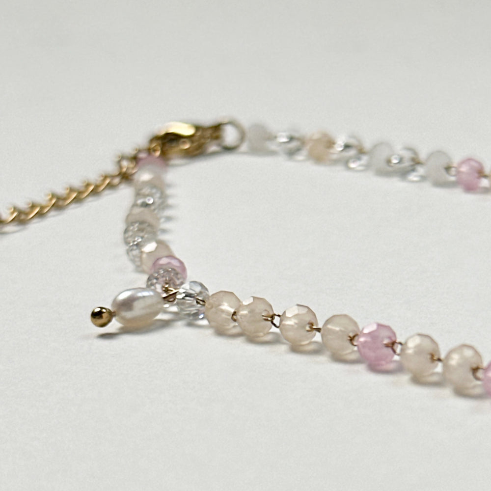 Payal - Glass Crystal Anklet - 18k Gold PVD