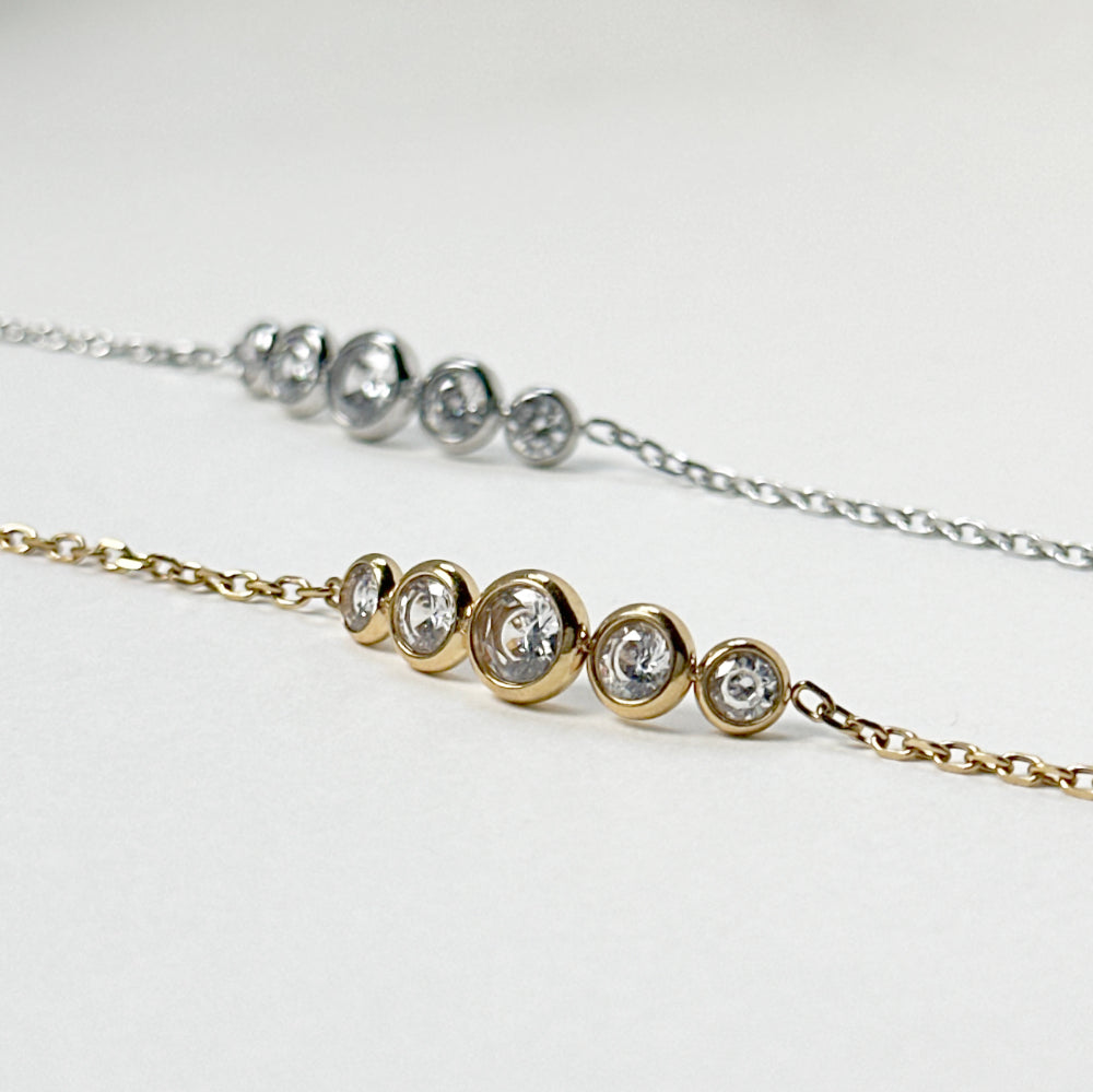 Jugnu - Cubic Zirconia Bracelet - Stainless Steel Silver