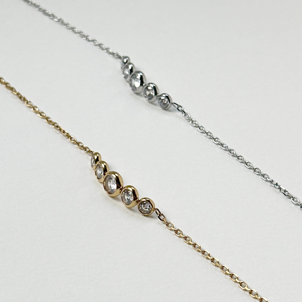 Jugnu - Cubic Zirconia Bracelet - Stainless Steel Silver
