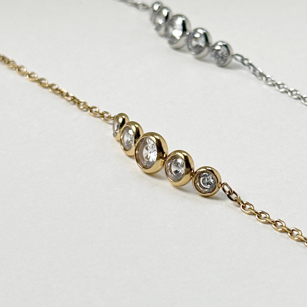 Jugnu - Cubic Zirconia Bracelet - Stainless Steel Silver