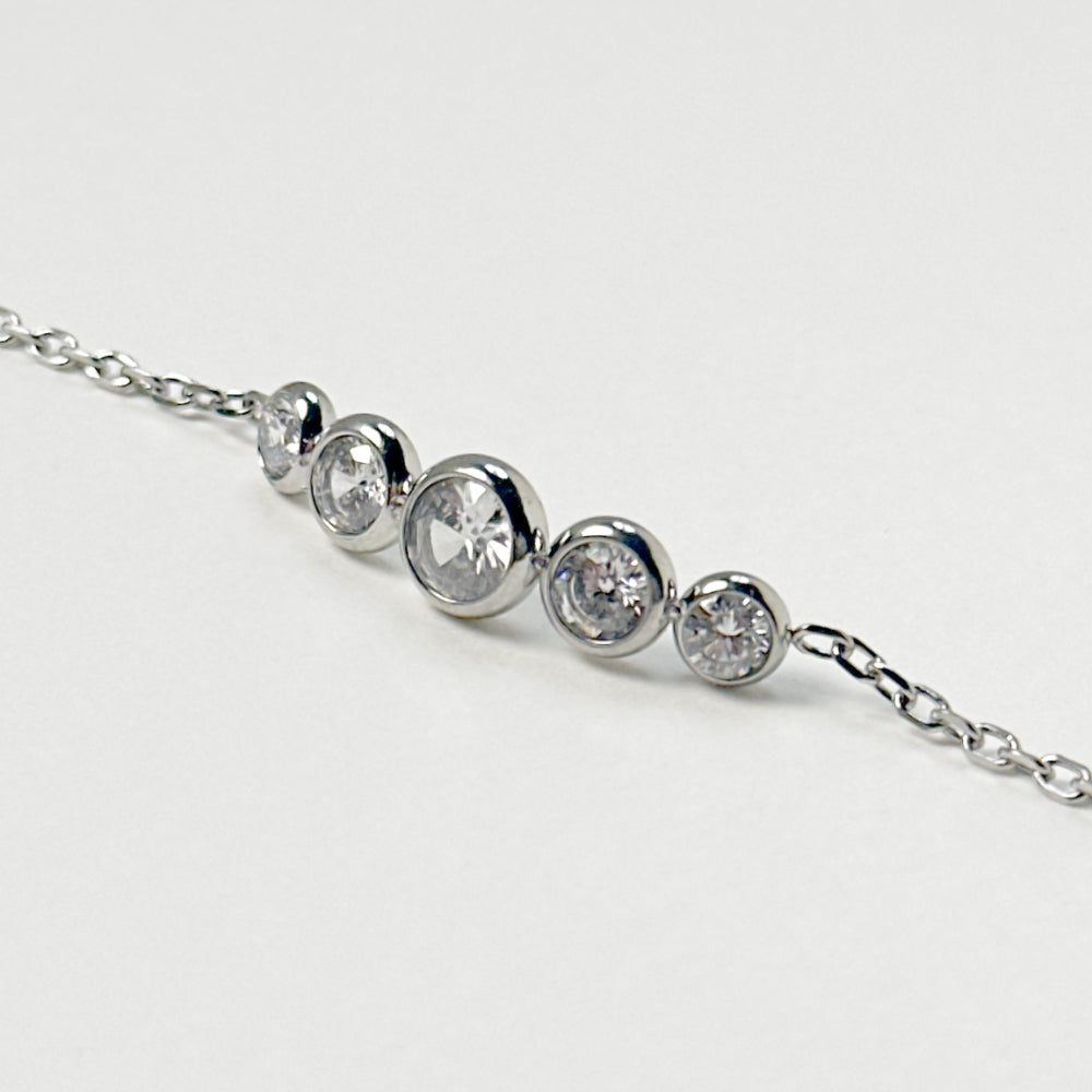 Jugnu - Cubic Zirconia Bracelet - Stainless Steel Silver