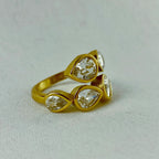 Paani - Teardrop Bezel Set Ring - 18k Gold PVD -  - LUMENAURA