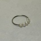 Neerja - Freshwater Pearl Ring - Stainless Steel Silver -  - LUMENAURA