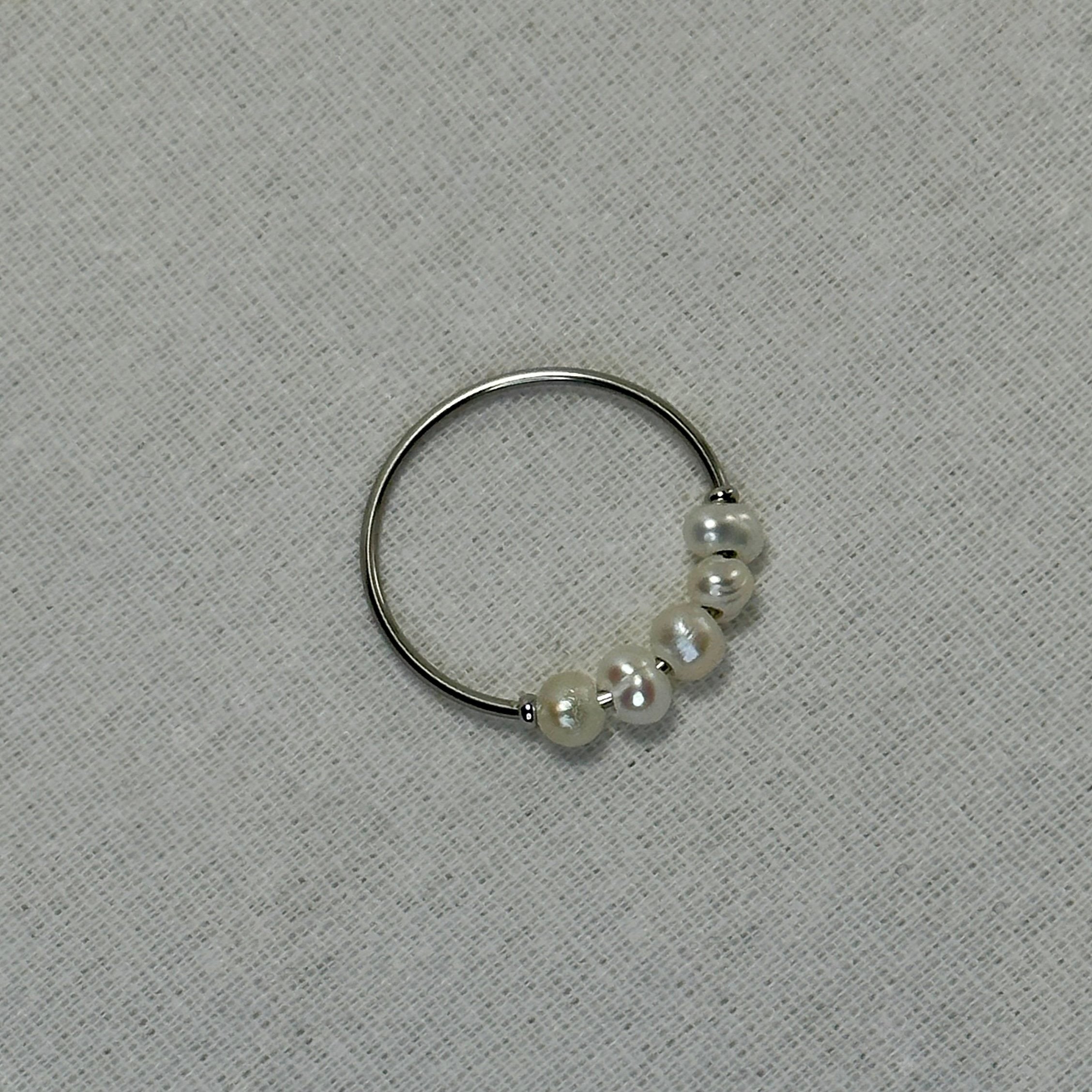 Neerja - Freshwater Pearl Ring - Stainless Steel Silver - LUMENAURA  LUMENAURA