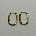 Aayat - Rectangle Hoop Earrings - 18k Gold PVD -  - LUMENAURA