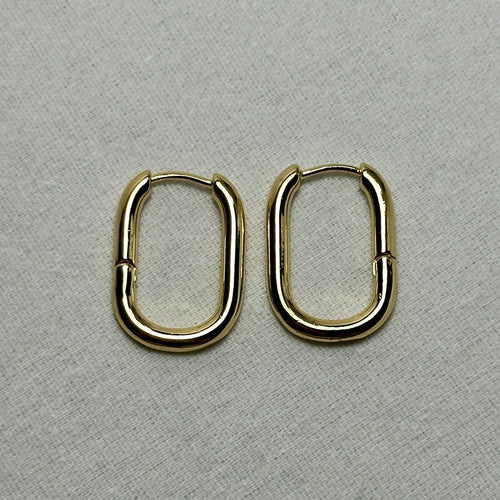 Aayat - Rectangle Hoop Earrings - 18k Gold PVD - LUMENAURA  LUMENAURA