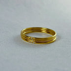 Aarohi - CZ Trio Stacking Rings - 18k Gold PVD -  - LUMENAURA