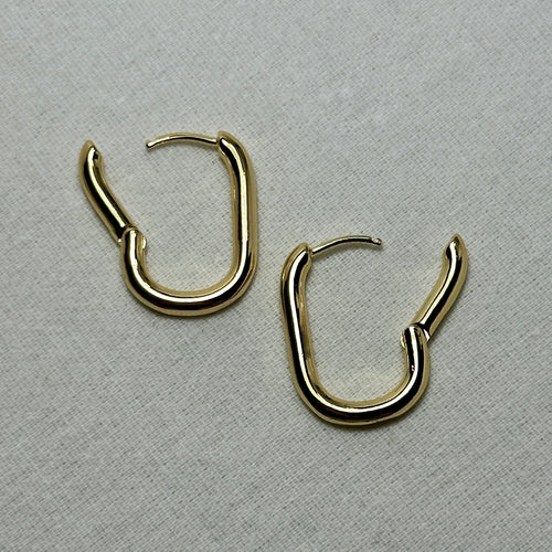 Aayat - Rectangle Hoop Earrings - 18k Gold PVD - LUMENAURA  LUMENAURA