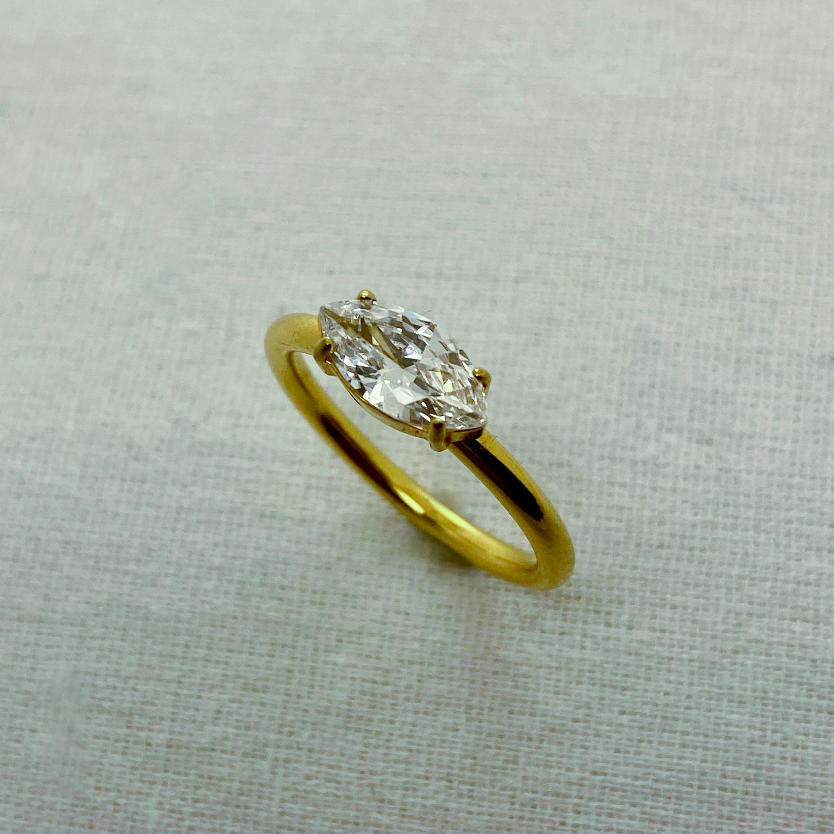 Tara - CZ Marquise Ring - 18k Gold PVD - LUMENAURA  LUMENAURA