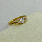 Tara - CZ Marquise Ring - 18k Gold PVD -  - LUMENAURA