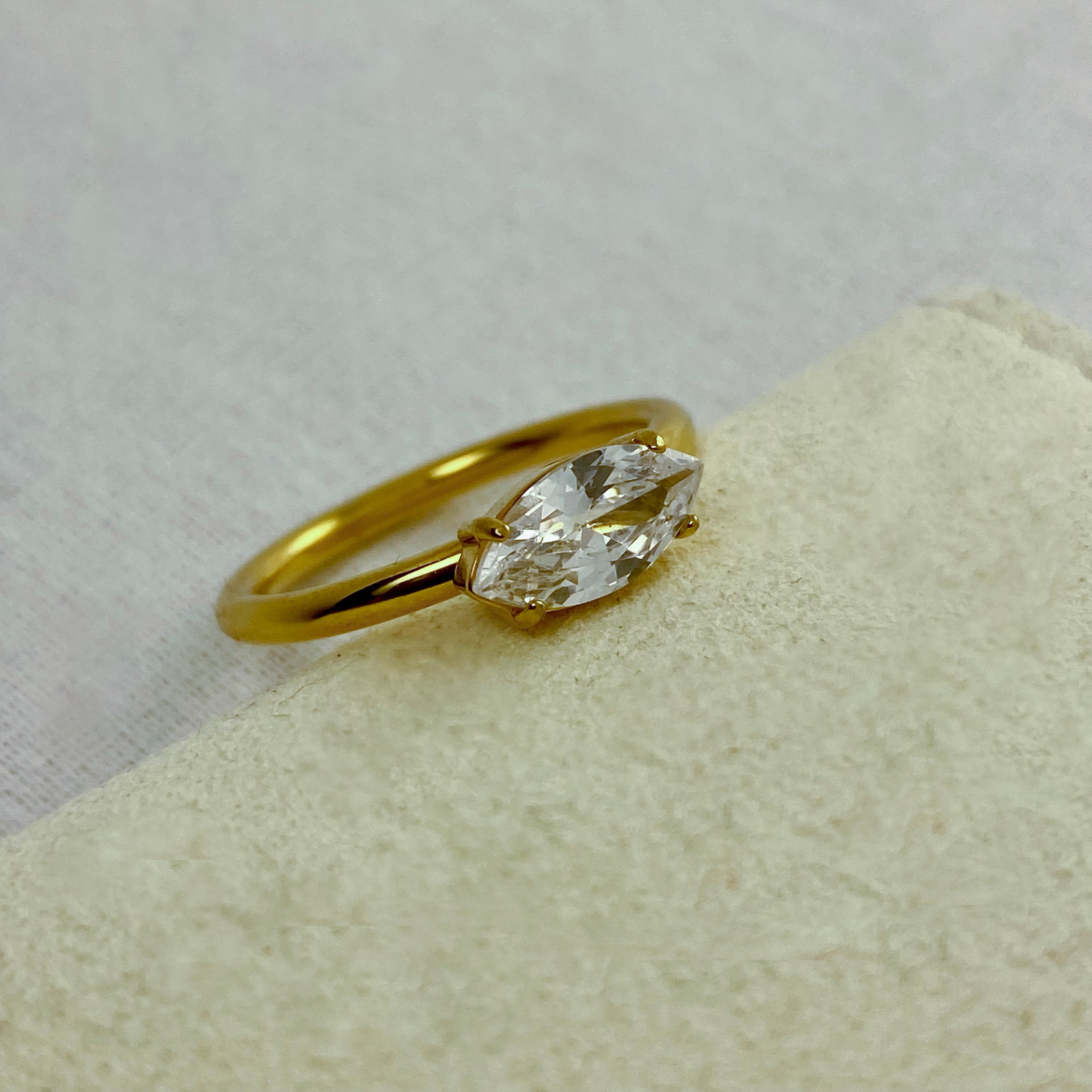 Tara - CZ Marquise Ring - 18k Gold PVD - LUMENAURA  LUMENAURA