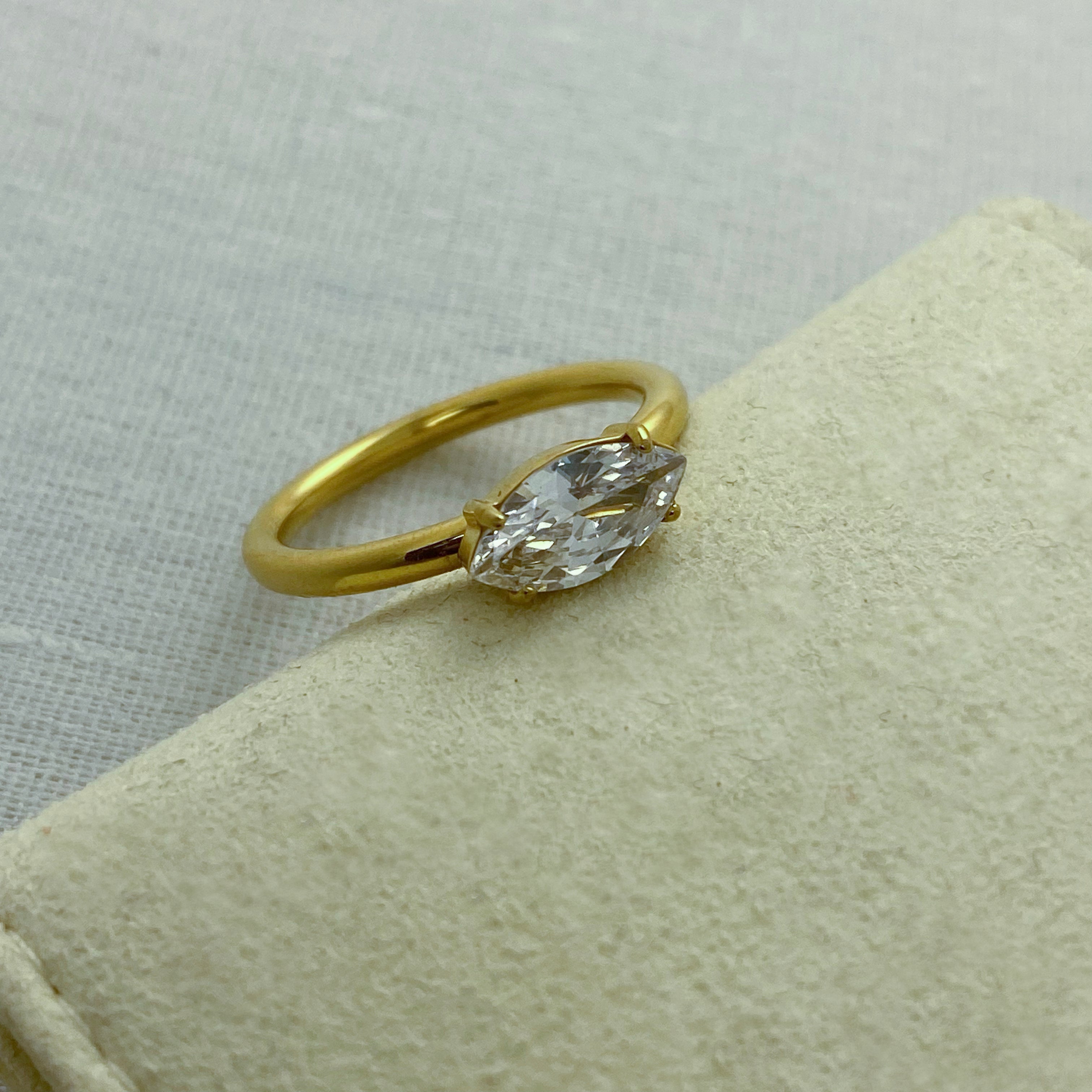Tara - CZ Marquise Ring - 18k Gold PVD - LUMENAURA  LUMENAURA