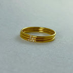 Aarohi - CZ Trio Stacking Rings - 18k Gold PVD -  - LUMENAURA