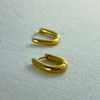 Nirvana - Oval Huggies Earrings - 18k Gold PVD -  - LUMENAURA