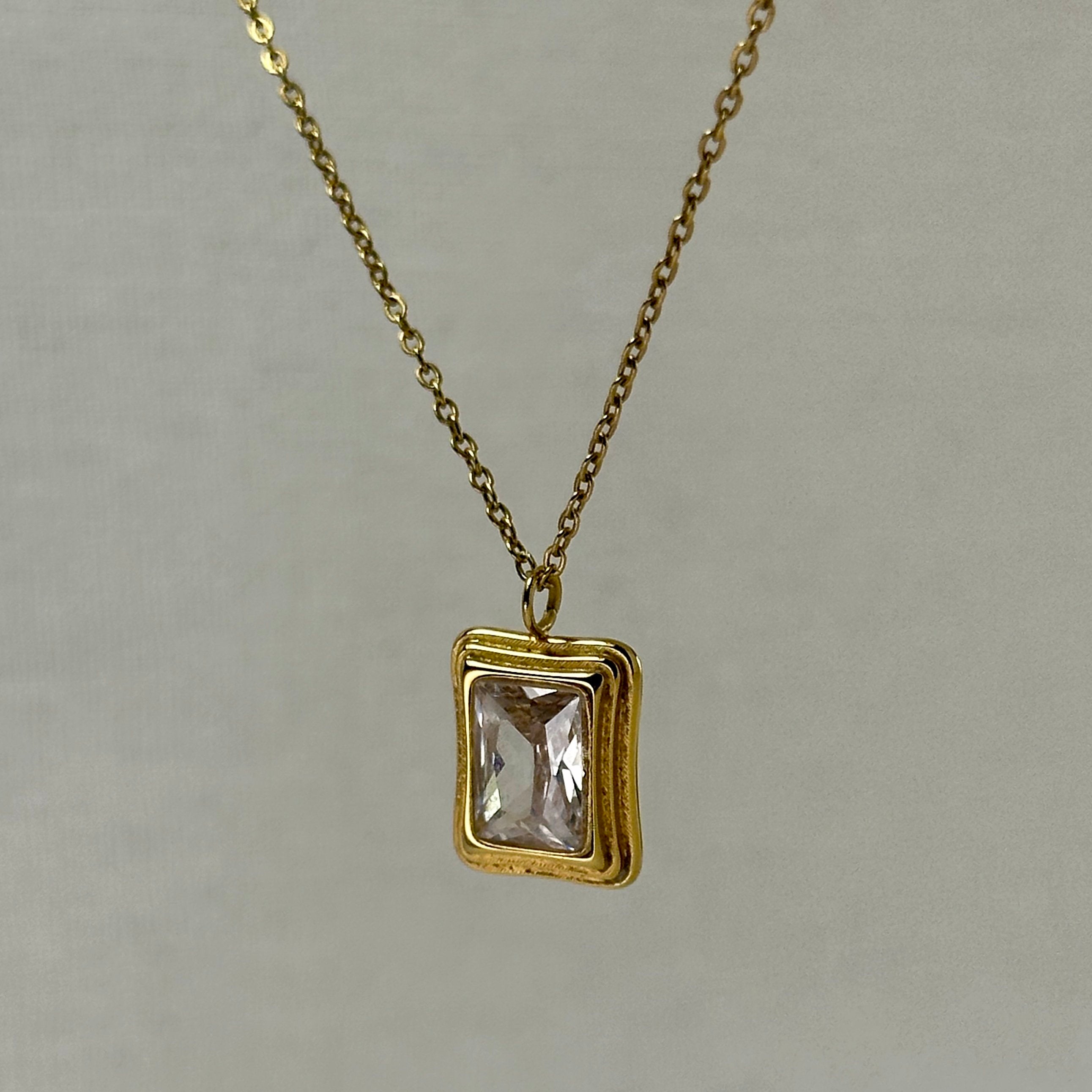 Shobha - CZ Necklace - 18k Gold PVD - LUMENAURA  LUMENAURA