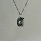 Purna - "I AM ENOUGH" Reversible Necklace - Stainless Steel Silver -  - LUMENAURA