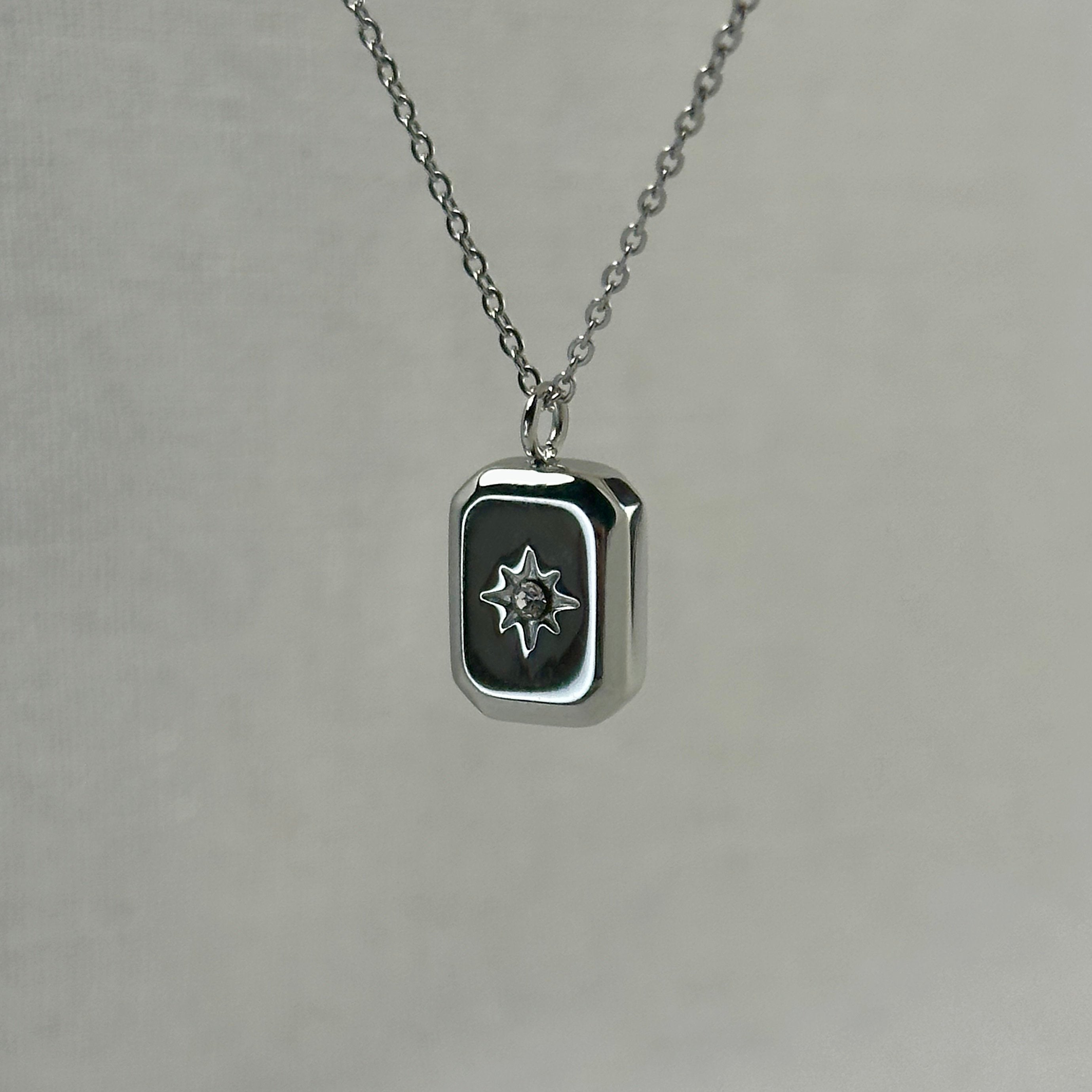 Purna - "I AM ENOUGH" Reversible Necklace - Stainless Steel Silver - LUMENAURA  LUMENAURA