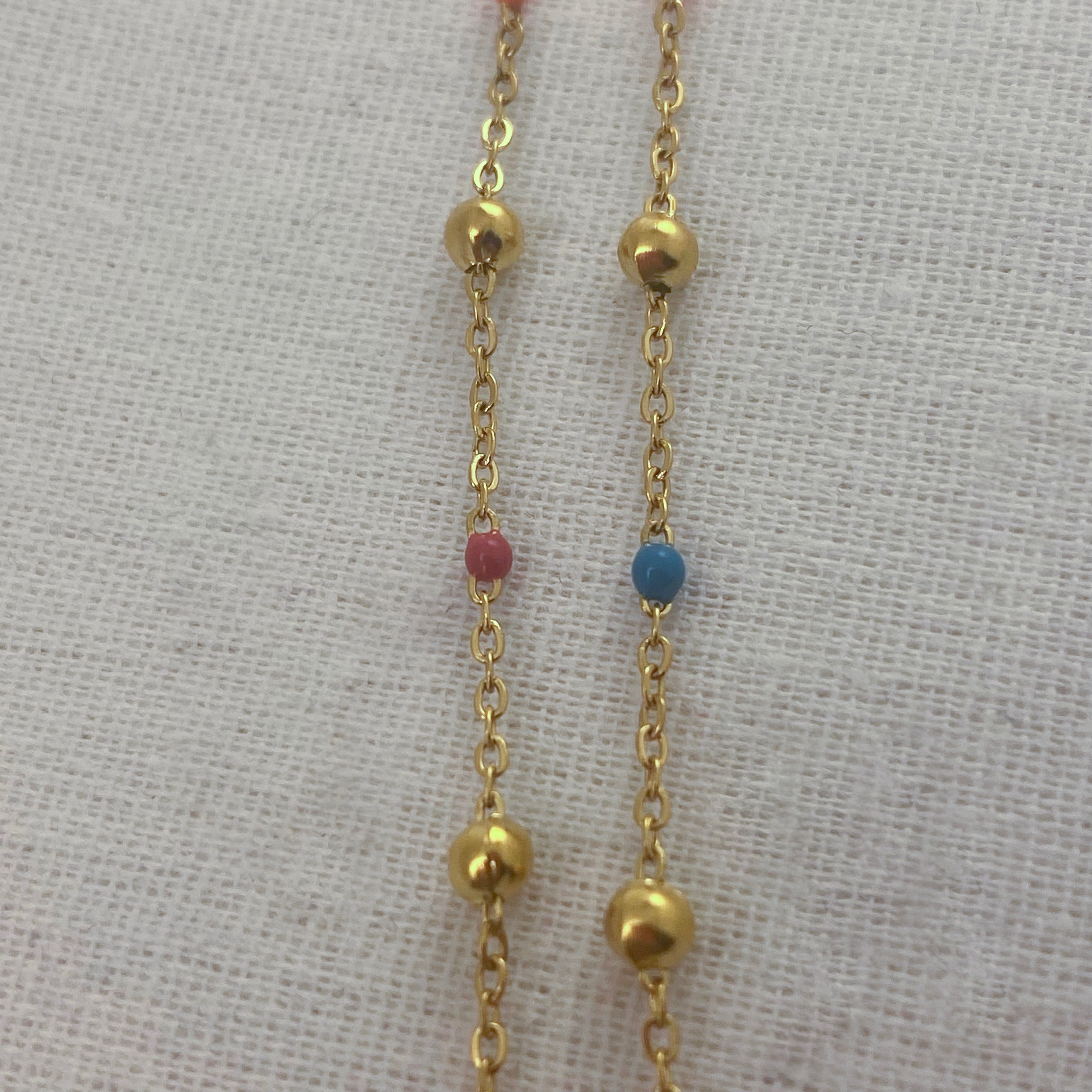 Holi - Colourful Choker Necklace - 18k Gold PVD - LUMENAURA  LUMENAURA