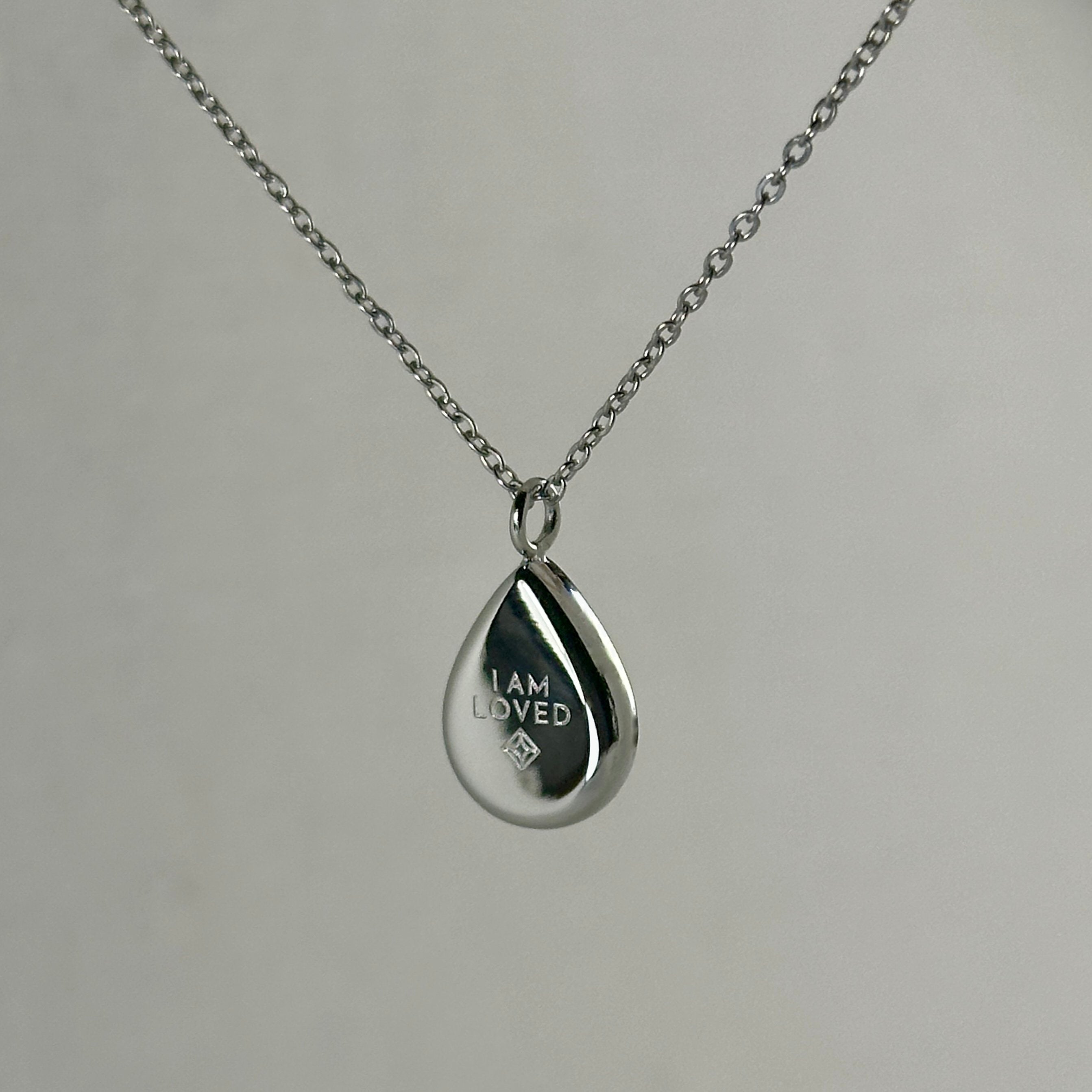 Jaan - "I AM LOVED" Reversible Necklace - Stainless Steel Silver - LUMENAURA  LUMENAURA