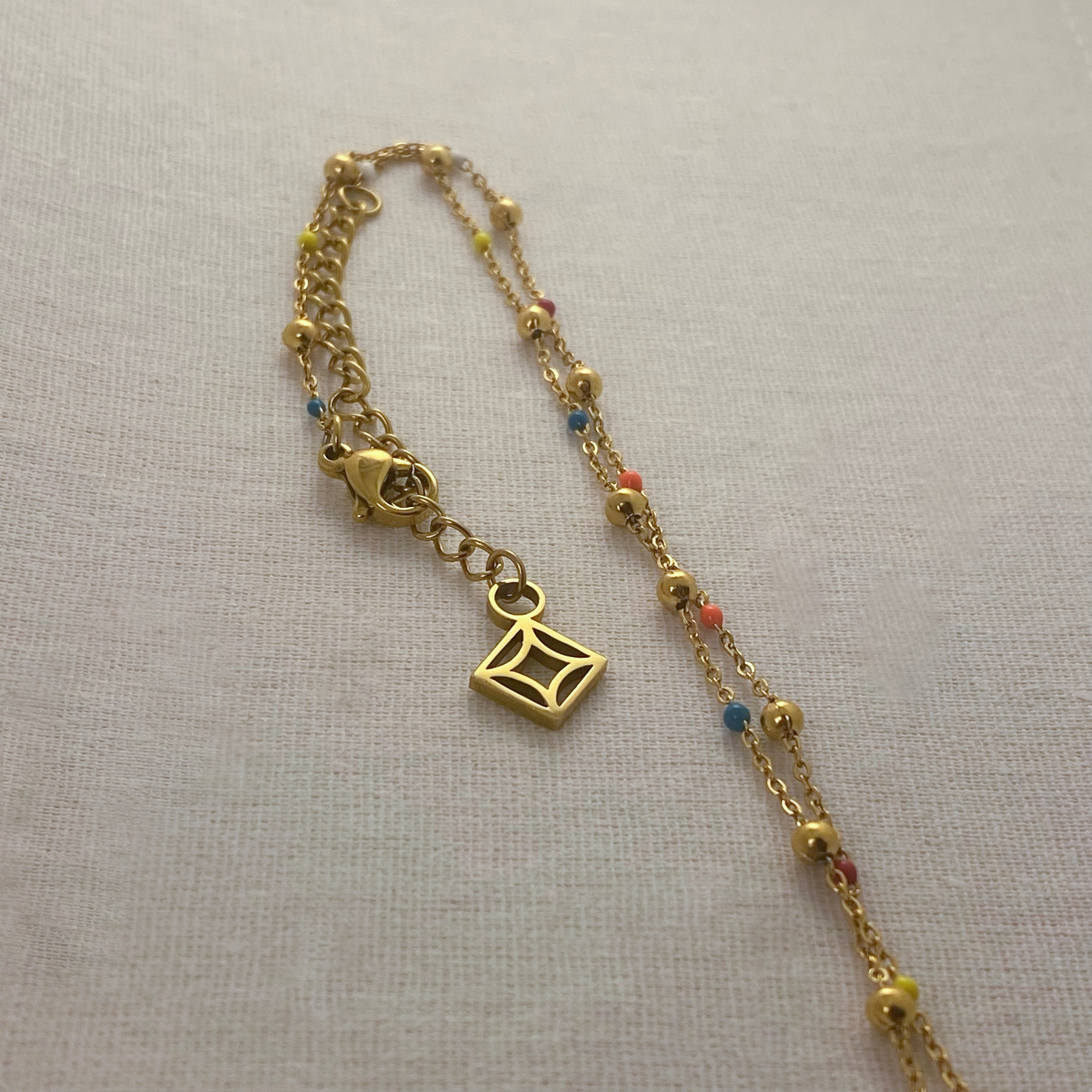 Holi - Colourful Choker Necklace - 18k Gold PVD - LUMENAURA  LUMENAURA