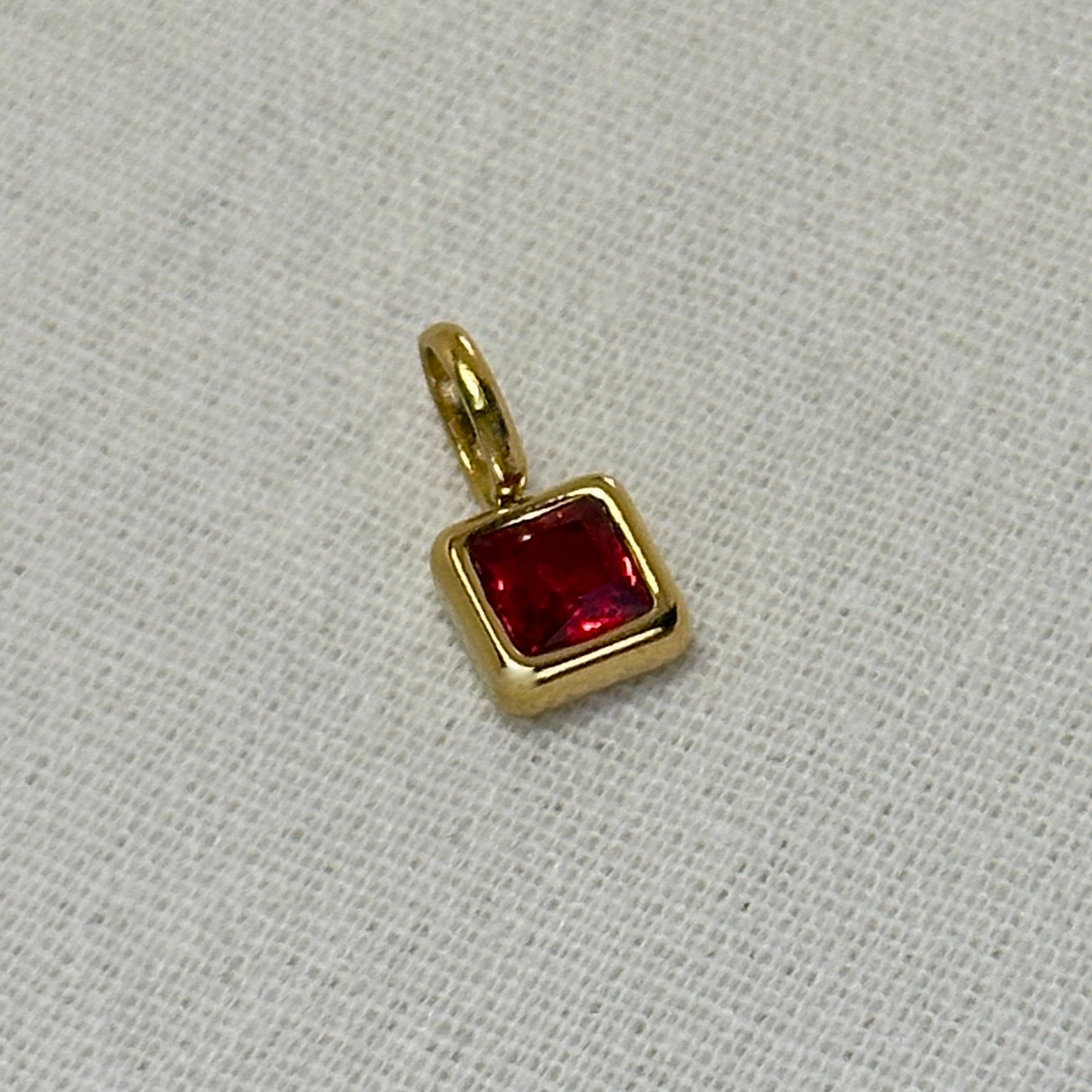 Birthstone Charm Pendants - 18k Gold PVD - LUMENAURA  LUMENAURA